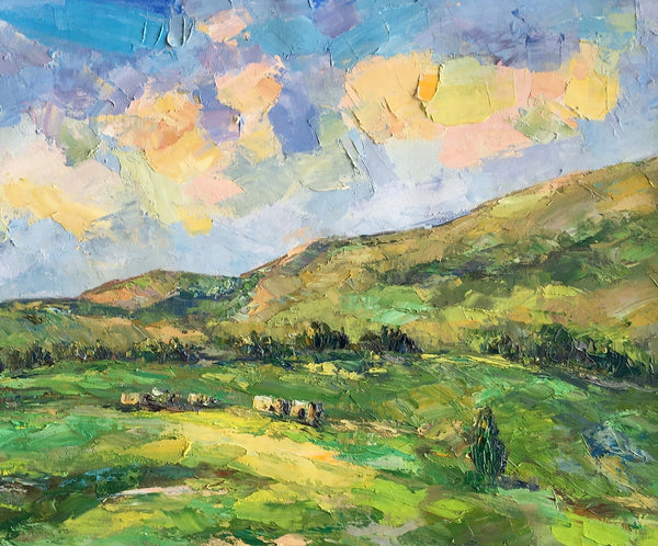 Landscape Painting for Sale, Mountain Painting, Custom Original Landscape Painting on Canvas, Landscape Painting for Living Room-LargePaintingArt.com
