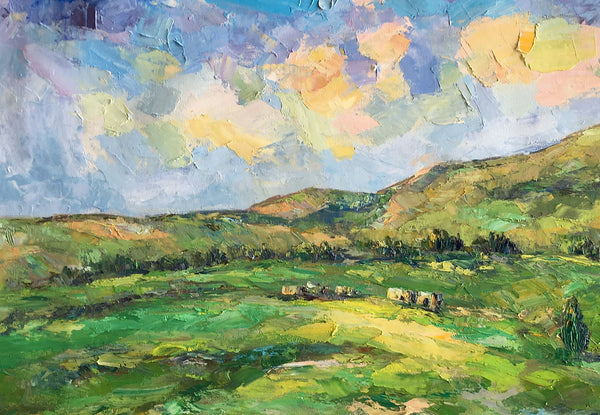 Landscape Painting for Sale, Mountain Painting, Custom Original Landscape Painting on Canvas, Landscape Painting for Living Room-LargePaintingArt.com