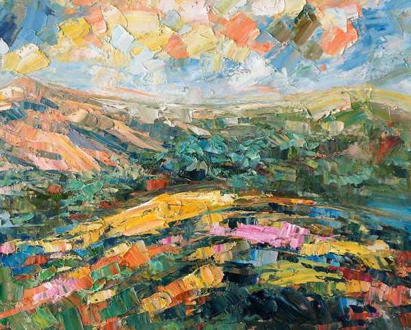 Landscape Oil Painting, Abstract Autumn Mountain Painting, Canvas Painting for Sale-LargePaintingArt.com