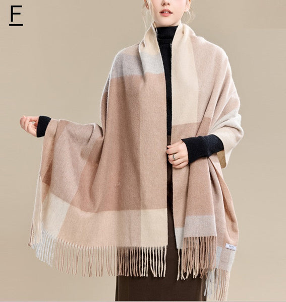 Large Wool Scarf, Winter Shawl, Christmas Holiday Gift, Evening Wrap, Winter Shawl, Elegant Shawl, Warm Cape, Cold Weather Scarf, Fashion Scarf, Oversized Scarf-LargePaintingArt.com