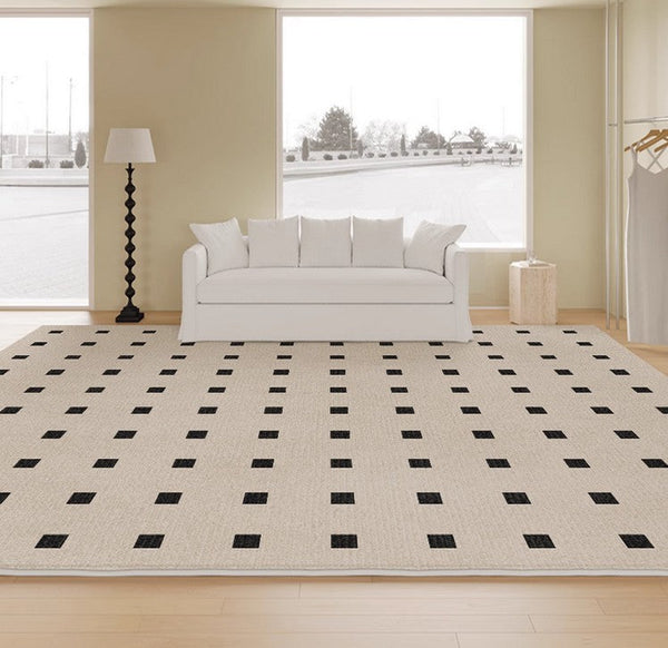 Abstract Area Rugs for Living Room, Geometric Contemporary Modern Rugs Next to Bed, Modern Soft Rugs under Dining Room Table, Modern Carpets for Office-LargePaintingArt.com