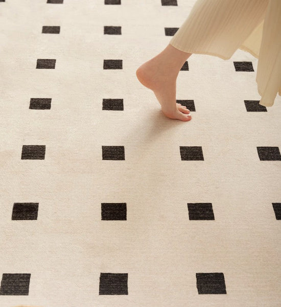 Abstract Area Rugs for Living Room, Geometric Contemporary Modern Rugs Next to Bed, Modern Soft Rugs under Dining Room Table, Modern Carpets for Office-LargePaintingArt.com