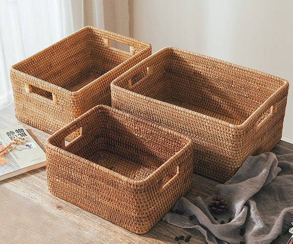 Storage Basket for Shelves, Rectangle Storage Basket for Toys, Storage Baskets for Bathroom, Kitchen Storage Baskets-LargePaintingArt.com