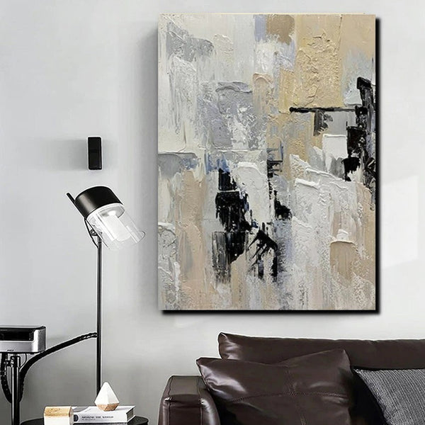 Heavy Texture Painting, Modern Abstract Painting, Simple Wall Art Ideas, Dining Room Abstract Painting, Acrylic Canvas Paintings-LargePaintingArt.com