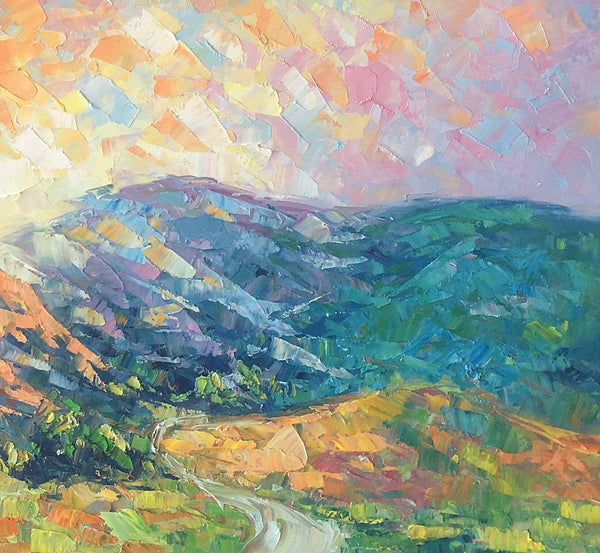 Mountain Landscape Painting, Spring Mountain Painting, Custom Canvas Painting for Sale, Original Paintings for Sale, Oil Painting on Canvas-LargePaintingArt.com