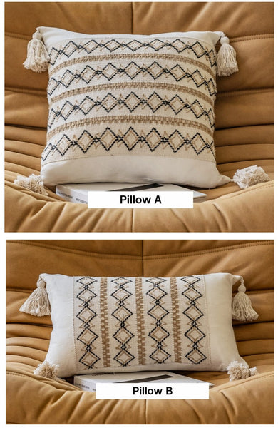 Modern Square Decorative Pillows for Couch, Large Modern Decorative Pillows for Bedroom, Contemporary Modern Sofa Pillows, Decorative Pillow Covers-LargePaintingArt.com