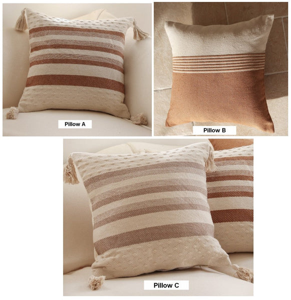 Geometric Pattern Decorative Pillow for Couch, Modern Decorative Sofa Pillows for Bedroom, Contemporary Decorative Square Pillow Covers-LargePaintingArt.com