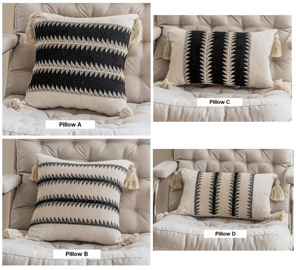 Decorative Pillow Covers, Large Modern Decorative Pillows for Bedroom, Large Square Modern Decorative Pillows for Couch, Contemporary Modern Sofa Pillows-LargePaintingArt.com