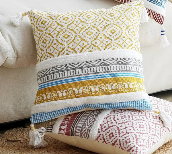 Modern Decorative Pillow for Interior Design, Contemporary Decorative Pillow Covers, Geometric Modern Sofa Pillows for Bedroom, Square Pillows for Couch-LargePaintingArt.com