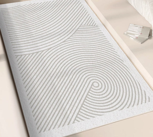 Soft Modern Rug for Living Room, Bedroom Floor Rugs, Geometric Contemporary Rugs for Dining Room, Gray Modern Rugs for Living Room-LargePaintingArt.com