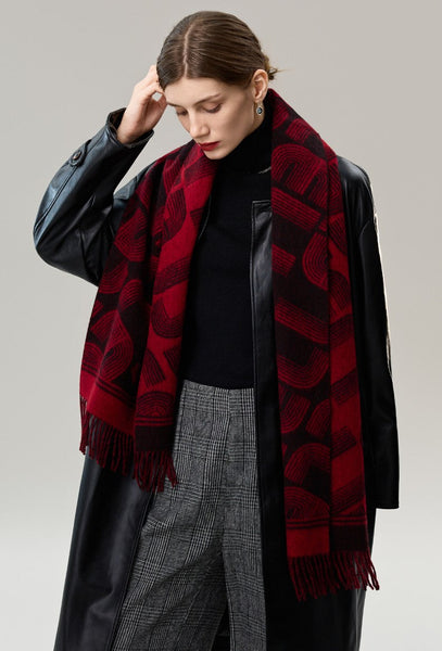 Fashion Designer Scarf, Soft Cashmere Scarf for Women, Cold Weather Scarf, Elegant Scarf, Holiday Women Scarf, Modern Wool Scarf, Warm Winter Scarf-LargePaintingArt.com