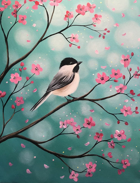 Small Singing Bird Painting, Easy Painting Ideas on Canvas, Easy Hand Paitned Canvas Art on Canvas, Simple Acrylic Paintings, Simple Landscape Artwork-LargePaintingArt.com