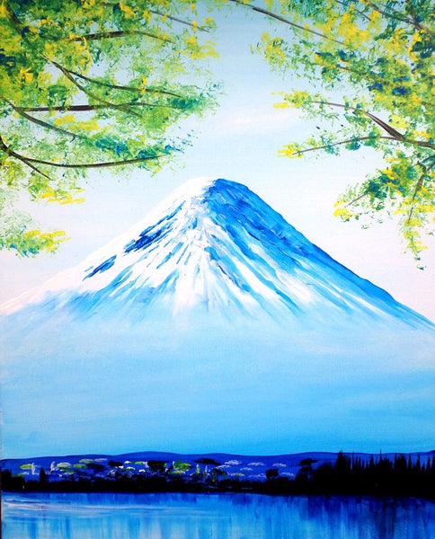 Simple Small Winter Mountain Painting, Easy Painting Ideas on Canvas, Small Canvas Artwork, Simple Landscape Art on Canvas, Simple Acrylic Paintings-LargePaintingArt.com