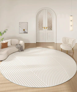 Abstract Modern Area Rugs for Bedroom, Geometric Round Rugs for Dining Room, Circular Modern Rugs under Chairs, Contemporary Modern Rug for Living Room-LargePaintingArt.com