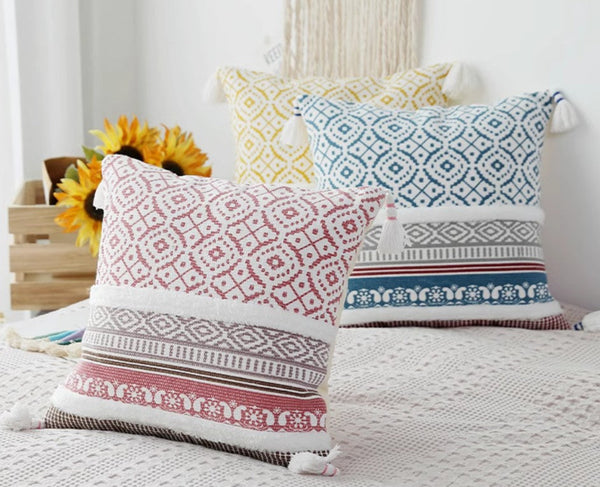 Geometric Modern Sofa Pillows for Bedroom, Square Pillows for Couch, Modern Decorative Pillow for Interior Design, Contemporary Decorative Pillow Covers-LargePaintingArt.com