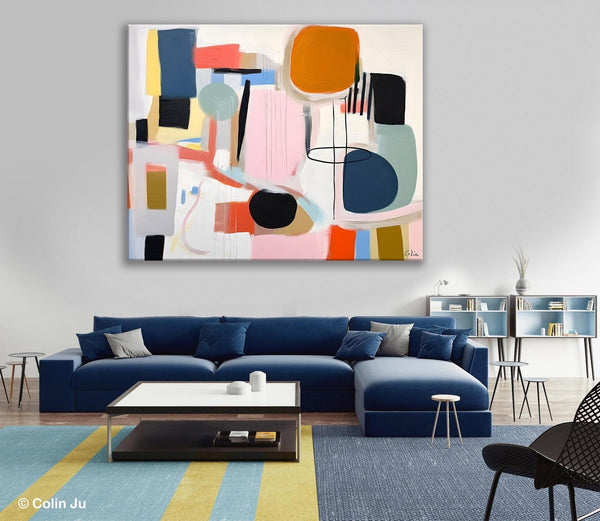 Abstract Canvas Paintings, Extra Large Canvas Painting for Living Room, Original Acrylic Wall Art, Oversized Contemporary Acrylic Paintings-LargePaintingArt.com