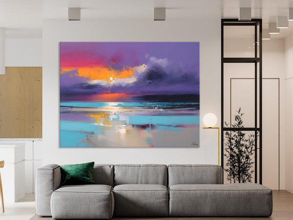 Abstract Landscape Paintings, Modern Abstract Wall Art, Extra Large Canvas Painting for Dining Room, Original Canvas Wall Art Paintings-LargePaintingArt.com