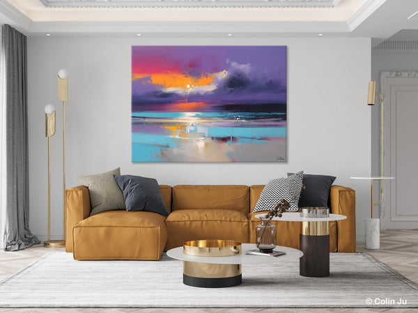 Abstract Landscape Paintings, Modern Abstract Wall Art, Extra Large Canvas Painting for Dining Room, Original Canvas Wall Art Paintings-LargePaintingArt.com