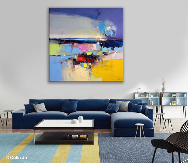 Landscape Abstract Paintings, Original Canvas Wall Art Paintings, Modern Canvas Painting for Dining Room, Acrylic Painting on Canvas-LargePaintingArt.com