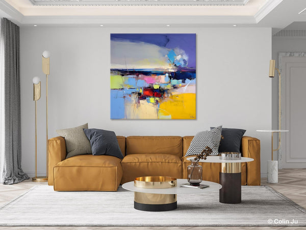 Landscape Abstract Paintings, Original Canvas Wall Art Paintings, Modern Canvas Painting for Dining Room, Acrylic Painting on Canvas-LargePaintingArt.com