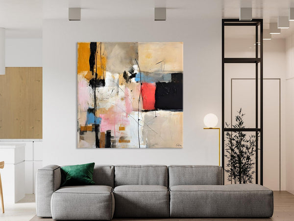Contemporary Canvas Art, Modern Acrylic Artwork, Original Modern Paintings, Heavy Texture Canvas Art, Large Abstract Painting for Bedroom-LargePaintingArt.com