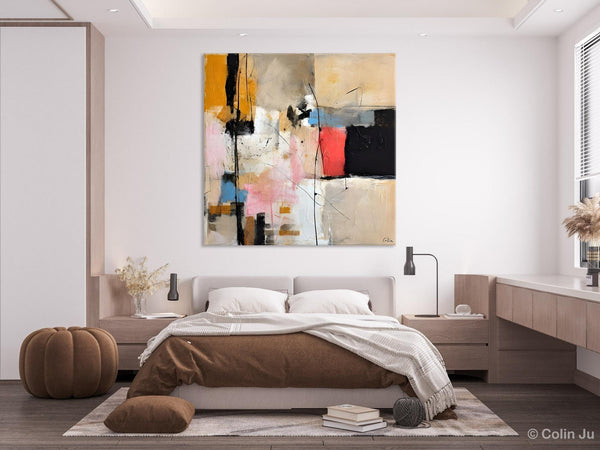 Contemporary Canvas Art, Modern Acrylic Artwork, Original Modern Paintings, Heavy Texture Canvas Art, Large Abstract Painting for Bedroom-LargePaintingArt.com