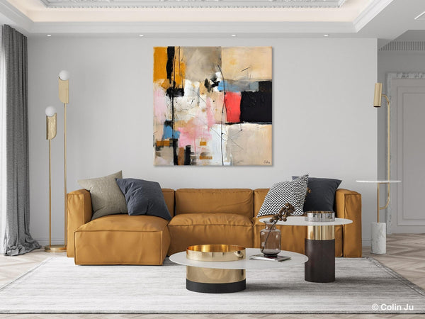 Contemporary Canvas Art, Modern Acrylic Artwork, Original Modern Paintings, Heavy Texture Canvas Art, Large Abstract Painting for Bedroom-LargePaintingArt.com