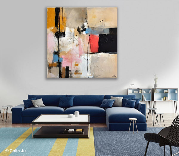 Contemporary Canvas Art, Modern Acrylic Artwork, Original Modern Paintings, Heavy Texture Canvas Art, Large Abstract Painting for Bedroom-LargePaintingArt.com