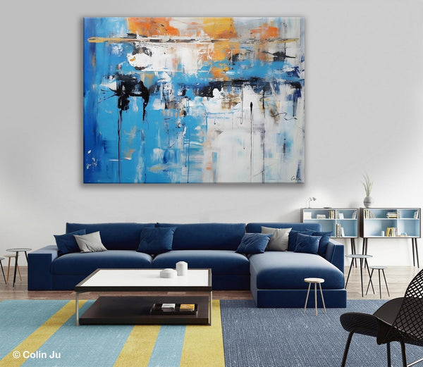 Oversized Canvas Paintings, Original Abstract Art, Modern Wall Art Ideas for Living Room, Palette Knife Painting, Contemporary Acrylic Art-LargePaintingArt.com