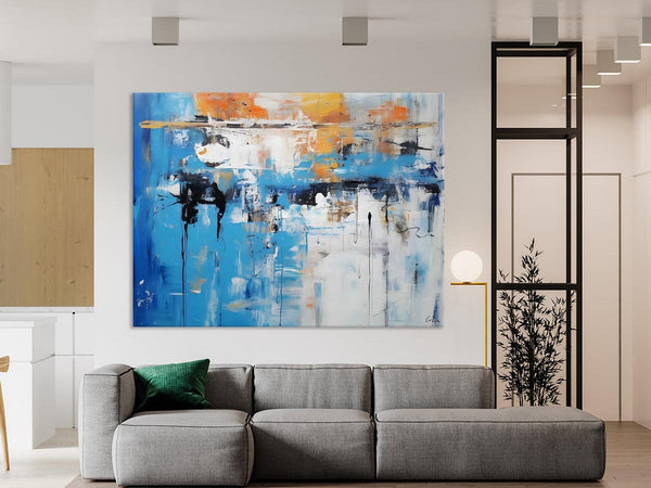 Oversized Canvas Paintings, Original Abstract Art, Modern Wall Art Ideas for Living Room, Palette Knife Painting, Contemporary Acrylic Art-LargePaintingArt.com