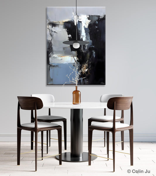 Extra Large Paintings for Bedroom, Black Contemporary Wall Art, Abstract Wall Paintings, Hand Painted Canvas Art, Original Modern Painting-LargePaintingArt.com