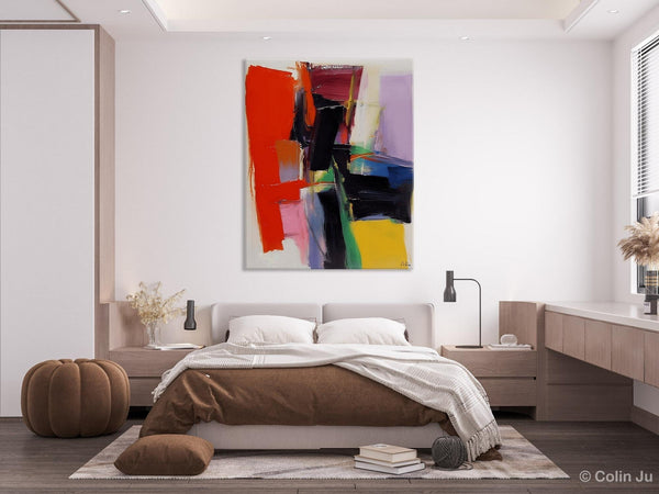 Contemporary Acrylic Paintings, Red Abstract Paintings, Modern Wall Art for Living Room, Original Abstract Art, Abstract Painting on Canvas-LargePaintingArt.com