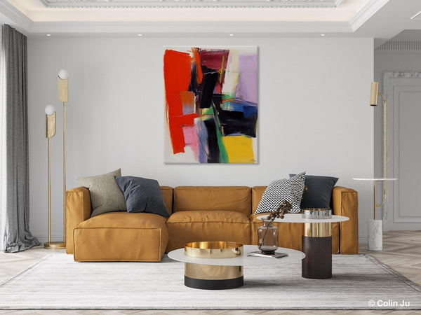 Contemporary Acrylic Paintings, Red Abstract Paintings, Modern Wall Art for Living Room, Original Abstract Art, Abstract Painting on Canvas-LargePaintingArt.com