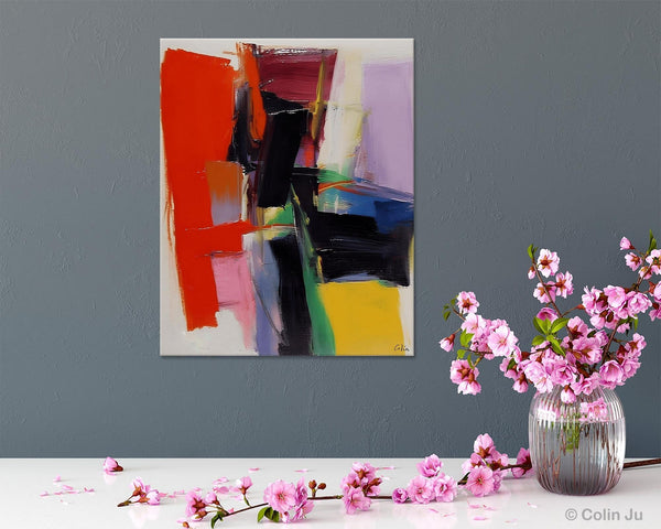 Contemporary Acrylic Paintings, Red Abstract Paintings, Modern Wall Art for Living Room, Original Abstract Art, Abstract Painting on Canvas-LargePaintingArt.com