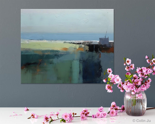 Landscape Acrylic Paintings, Landscape Abstract Paintings, Modern Wall Art for Living Room, Original Abstract Abstract Painting on Canvas-LargePaintingArt.com