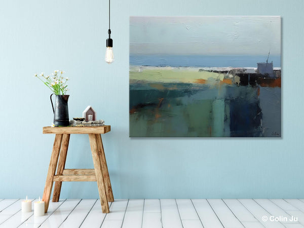 Landscape Acrylic Paintings, Landscape Abstract Paintings, Modern Wall Art for Living Room, Original Abstract Abstract Painting on Canvas-LargePaintingArt.com