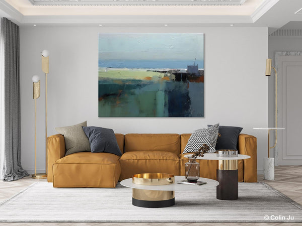 Landscape Acrylic Paintings, Landscape Abstract Paintings, Modern Wall Art for Living Room, Original Abstract Abstract Painting on Canvas-LargePaintingArt.com