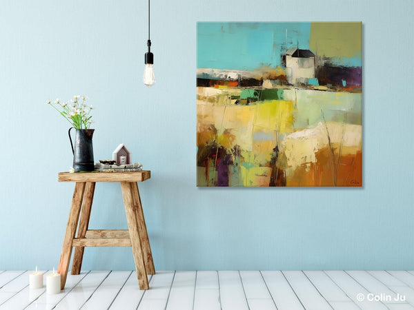 Landscape Canvas Paintings, Landscape Acrylic Art, Original Abstract Art, Hand Painted Canvas Art, Large Landscape Paintings for Living Room-LargePaintingArt.com
