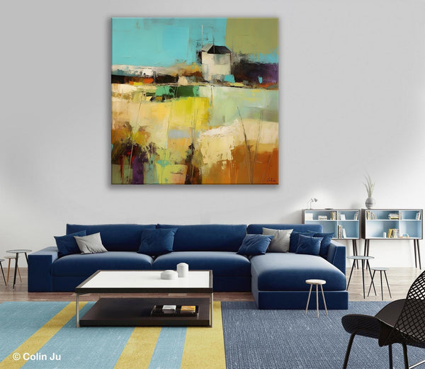 Landscape Canvas Paintings, Landscape Acrylic Art, Original Abstract Art, Hand Painted Canvas Art, Large Landscape Paintings for Living Room-LargePaintingArt.com
