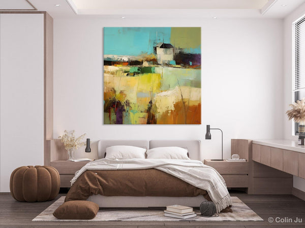 Landscape Canvas Paintings, Landscape Acrylic Art, Original Abstract Art, Hand Painted Canvas Art, Large Landscape Paintings for Living Room-LargePaintingArt.com
