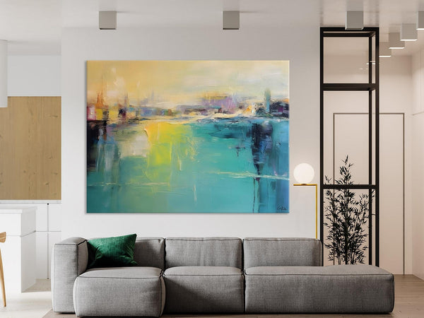 Original Canvas Artwork, Contemporary Acrylic Painting on Canvas, Large Painting for Dining Room, Simple Abstract Art, Wall Art Paintings-LargePaintingArt.com