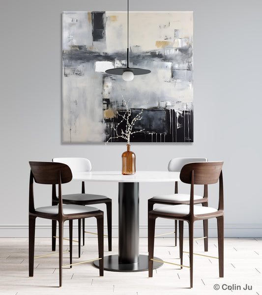 Abstract Canvas Art for Living Room, Original Modern Acrylic Art, Modern Canvas Paintings, Extra Large Abstract Paintings for Dining Room-LargePaintingArt.com