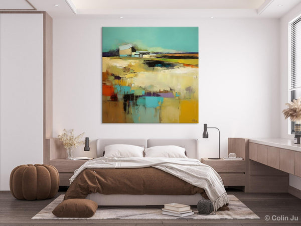Large Landscape Canvas Paintings, Hand Painted Canvas Art, Landscape Acrylic Art, Original Abstract Art, Landscape Paintings for Living Room-LargePaintingArt.com