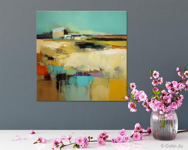 Large Landscape Canvas Paintings, Hand Painted Canvas Art, Landscape Acrylic Art, Original Abstract Art, Landscape Paintings for Living Room-LargePaintingArt.com