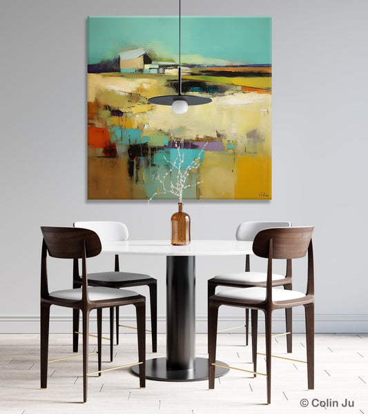 Large Landscape Canvas Paintings, Hand Painted Canvas Art, Landscape Acrylic Art, Original Abstract Art, Landscape Paintings for Living Room-LargePaintingArt.com