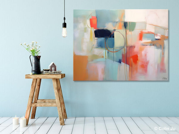 Large Modern Canvas Art, Original Abstract Art Paintings, Hand Painted Acrylic Painting on Canvas, Large Wall Art Painting for Dining Room-LargePaintingArt.com