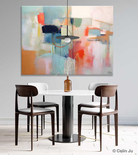 Large Modern Canvas Art, Original Abstract Art Paintings, Hand Painted Acrylic Painting on Canvas, Large Wall Art Painting for Dining Room-LargePaintingArt.com