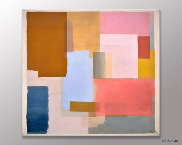 Original Abstract Art, Canvas Paintings for Sale, Large Modern Wall Art for Bedroom, Geometric Modern Acrylic Art, Contemporary Canvas Art-LargePaintingArt.com
