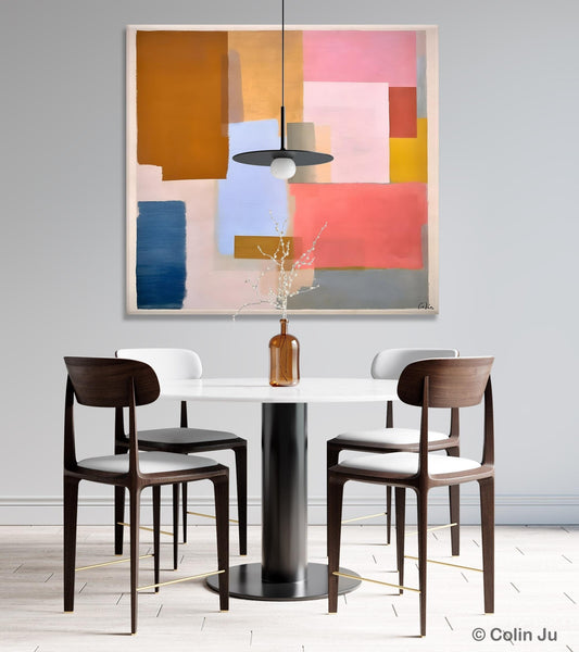 Original Abstract Art, Canvas Paintings for Sale, Large Modern Wall Art for Bedroom, Geometric Modern Acrylic Art, Contemporary Canvas Art-LargePaintingArt.com