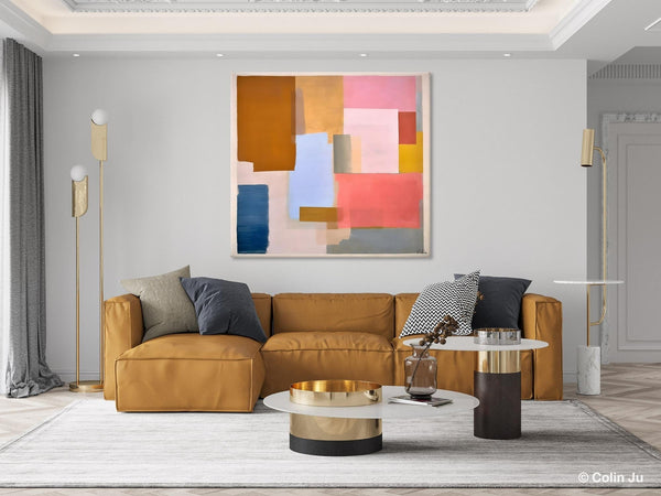 Original Abstract Art, Canvas Paintings for Sale, Large Modern Wall Art for Bedroom, Geometric Modern Acrylic Art, Contemporary Canvas Art-LargePaintingArt.com